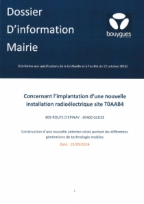Dossier d'information antenne Bouygues Télécom