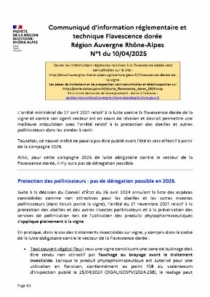 Information réglementaire concernant la flavescence dorée
