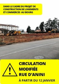 INFO TRAVAUX - circulation modifiée rue d'Anini